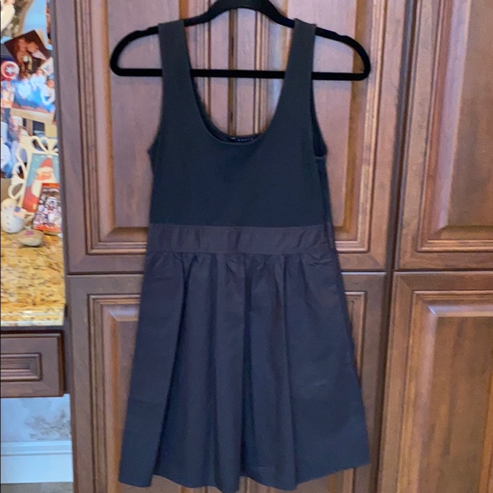 Theory Black Sleeveless Fit-and-Flare Dress